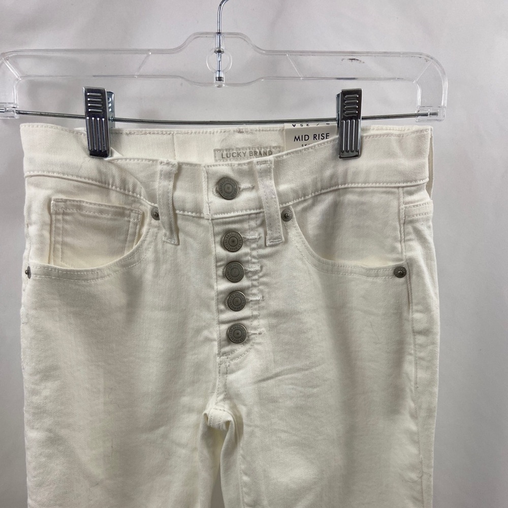 Lucky Brand AvaWhite Mid Rise Skinny 0/25 A Jeans - Picture 4 of 12